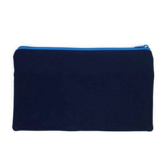 Billabong Jumbo Spell Out Blue Striped Wave Neoprene Scuba Zippered Pouch NWOT - Picture 2 of 8